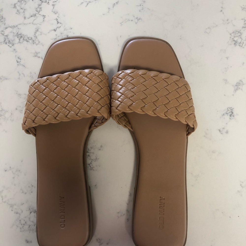 Woven Slide Sandals in Tan - Old Navy Size 10